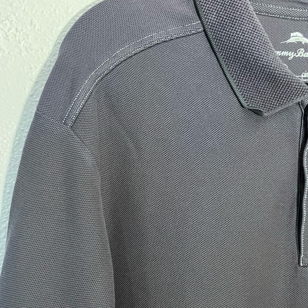 Tommy Bahama Mens Size L Supima Cotton Gray Casual Outdoor Golf Polo Shirt - Picture 5 of 7